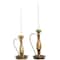Bronze Metal Antique Style Candle Holder with Candle Plates & Handles Set